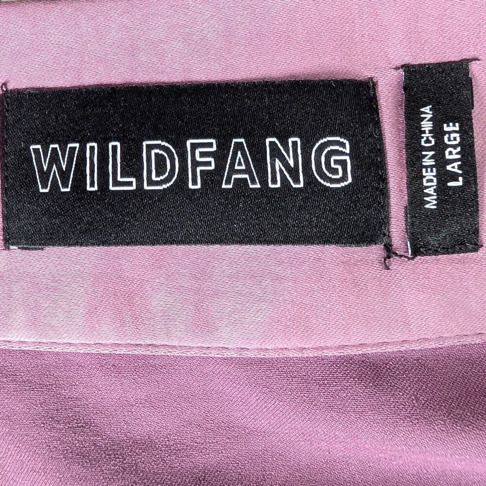 Wildfang Mauve Empower Satin Wrap Skirt Sz L - Picture 3 of 9